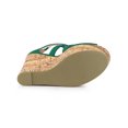 thumbnail image 5 of BLISSFUL STEP Women's Shoes Platform Peep Toe Strappy Back Zip Wedge Heel Sandals Green 10, 5 of 7