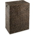 thumbnail image 3 of XgoodX Large Laundry Hamper with Lid and Removable Liner Bag - Espresso, Woven Water Hyacinth Rectangular Laundry Basket Sorter for Clothes and Towels, 3 of 7