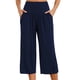 thumbnail image 2 of Pincandy Women's High Waist Pocket Wide Leg Yoga Pants, Modal Material, 7-Point Length, Casual & Daily Wear, 2 of 5