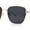 Gold - Black, variant on Classic Rectangle Retro 90s Nerdy Metal Rim Sunglasses Gold Clear