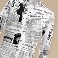 thumbnail image 2 of Camisa de manga larga con estampado de periódicos, ropa de vacaciones diaria, camisa unisex con transferencia térmica, 2 of 5