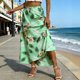 thumbnail image 2 of Faldas de Mujer Midi Moda Impresa de Cuatro Vías Estiramiento Regular Longitud Casual Midi Falda para el Uso Diario, 2 of 9