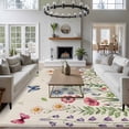 thumbnail image 4 of Area Rug for Living Room, Spring Floral Non-Slip Indoor Large Carpet for Bedroom/Dining Room, Pink Blue Flowers Butterfly Rustic Washable Low-Profile Rectangle Floor Runner Rugs - 5 x 8 Ft, 4 of 7