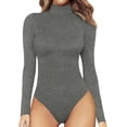 thumbnail image 1 of Xishao Women's Mock Neck/Turtle Neck Long Sleeve Modal Bodysuit Jumpsuit Xishao ropa, 1 of 2