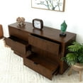 thumbnail image 5 of Pemberly Row Mid-Century Modern Solid Wood Walnut Dresser with 6 Drawers, 5 of 7