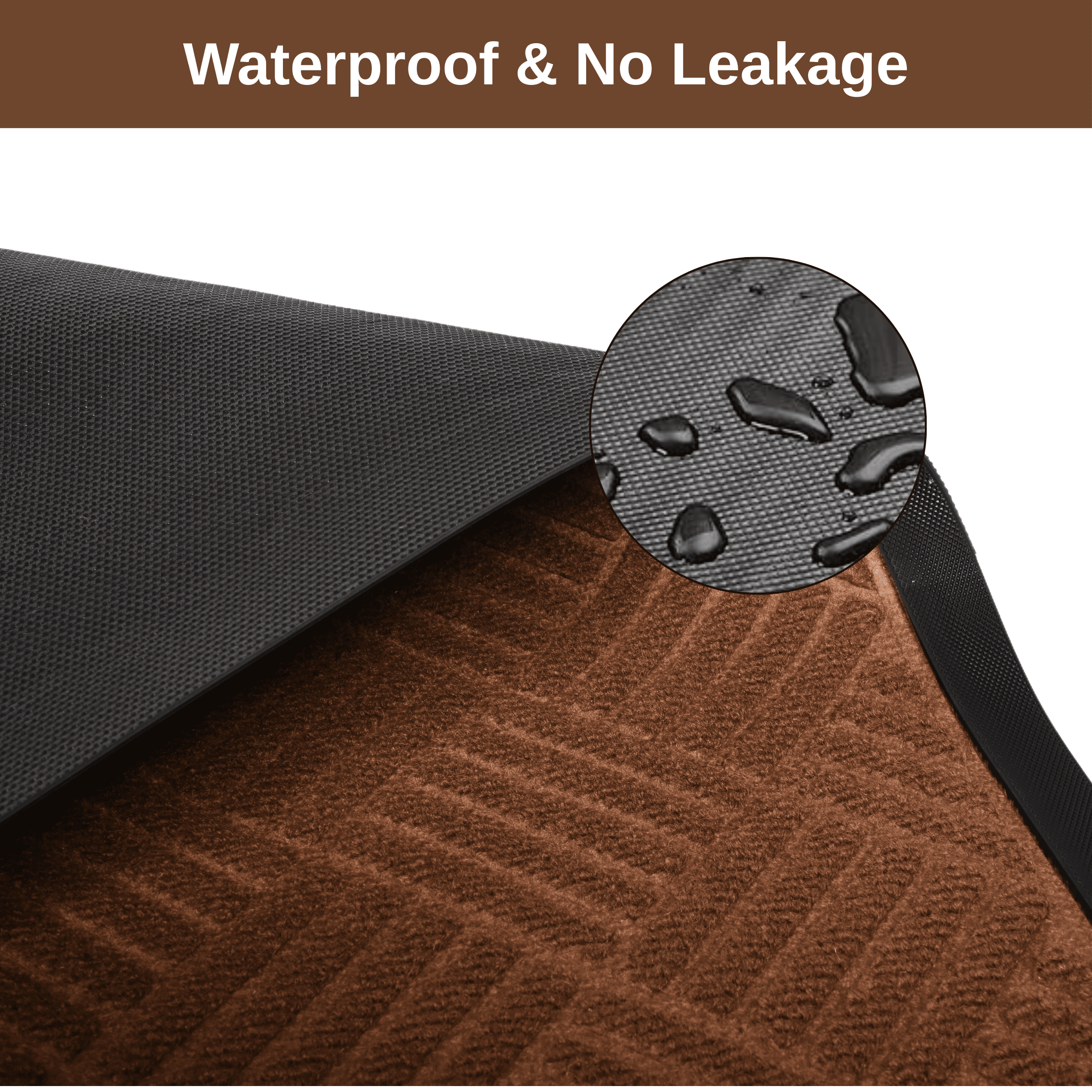 OVYEOFR 3' x 5' Entrance Mat, Large Outdoor Rubber Mat for Front Door, Entryway, Brown