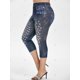 thumbnail image 2 of Más el tamaño del patrón Mallas 3D Alta subida del recortada Jeggings Rosegal Leggings de talla grande, 2 of 5