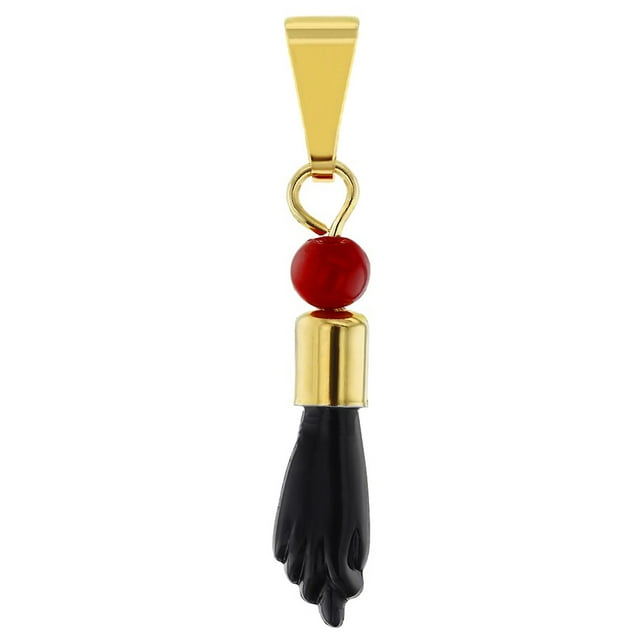 In Season Jewelry Black Figa Hand Simulated Azabache Good Luck Amulet Pendant