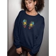 thumbnail image 2 of Flower Embroidery Hand Drawn Sweatshirt Women -Image by Shutterstock, Female 5X-Large, 2 of 4