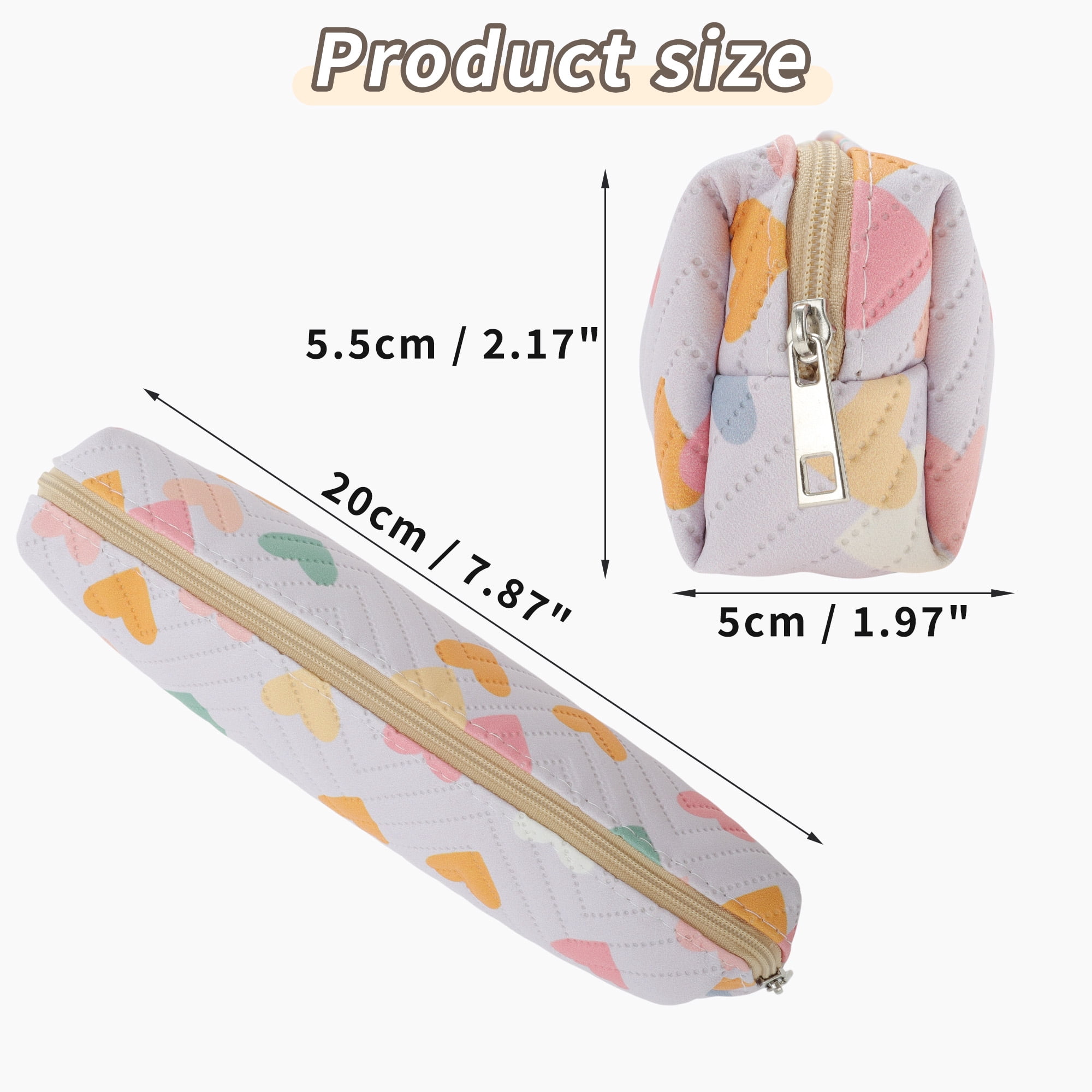 Unique Bargains PU Leather Pencil Case, Compact Pen Pouch, Aesthetic Organizer Purple