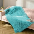 thumbnail image 7 of Junovo Luxury Fluffy Area Rugs Areary Rug for Bedroom Shaggy Rugs Area Carpet for Living Room Bedroom Room,2'x4',Teal Blue, 7 of 7
