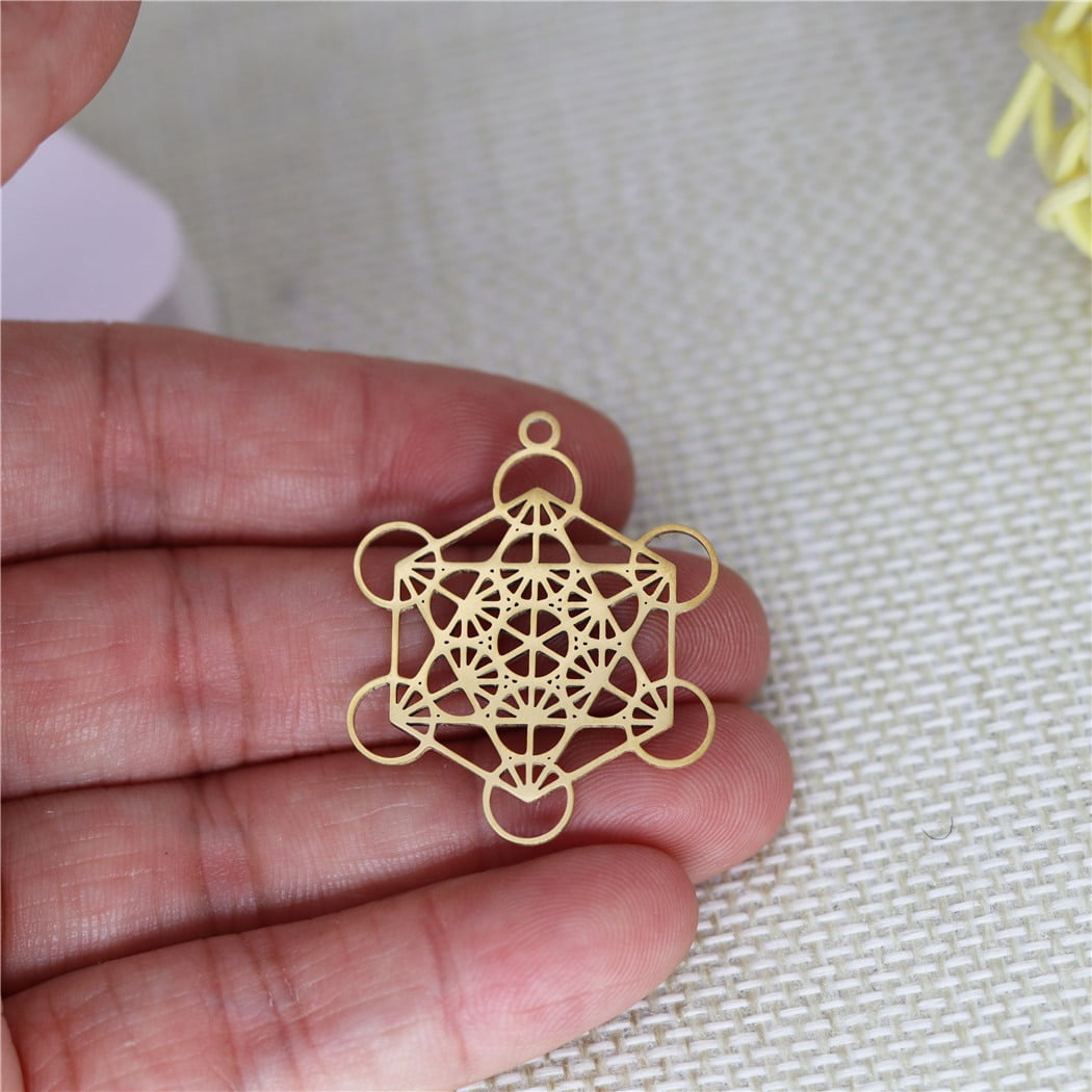 3Pcs Orgonite Archangel Metatron Cube Pendant Sacred Geometry Charms