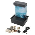 thumbnail image 2 of Tabletop Water Fountain, Portable USB or Battery Powered Tabletop Fountain Plastic Quiet  for Home, 2 of 7