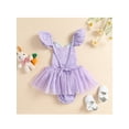 thumbnail image 3 of Chollius Toddler Infant Baby Girl Easter Romper Bunny Embroidery Fly Sleeve Tulle Tutu Skirt Bodysuit Summer Square Neck Dress, 3 of 9