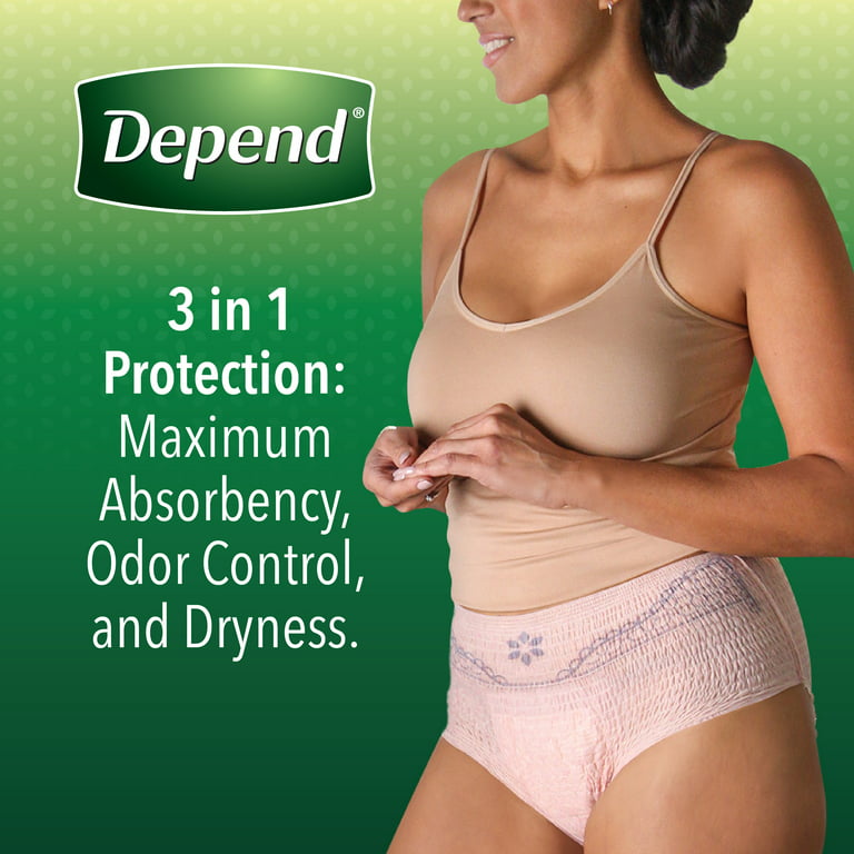 Depend Fit-Flex Incontinence Underwear for Women, Maximum Absorbency,  Small, Light Pink, 90 Count (3 Packs of 30) 