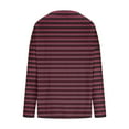 thumbnail image 5 of Enjoytime Women Blouses Striped V-Neck Long Sleeve Plus Size Shirts Fall Winter Fashion Womens Business Casual Tops Wine XXXL, 5 of 6