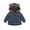 Navy, variant on CPNG Toddler Boys Girls Winter Coat Down Jacket Hooded Padded Fleece Solid Color Coats with Pockets Warm Outwear 3D Ear Padded Puffer Jacket