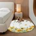 thumbnail image 2 of Sunflower Round Area Rug 6Ft Washable Circle Rugs for Bathroom Office, Summer Eucalyptus Botanical Spring Floral Non-Slip Carpet Floor Mats Indoor Outdoor Carpet Runner Aesthetic Home Decor, 2 of 8