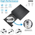thumbnail image 4 of External DVD Drive, USB 3.0 & USB C Portable CD/DVD +/-RW Drive/DVD Player for Laptop CD ROM Burner Compatible with Laptop Desktop PC Windows Linux OS Apple Mac Black, 4 of 7