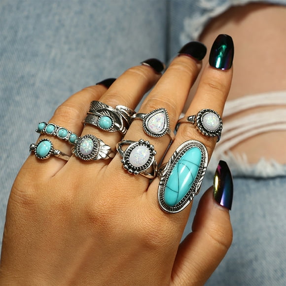 TopLLC Rings 8PC Ladies Vintage Stack Above Knuckle Combination Set Ladies ring