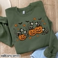 thumbnail image 3 of Spooky Cat Skeleton Halloween Sweatshirt – Cute Pumpkin & Black Cat Graphic Pullover for Fall Season Lovers, 3 of 6