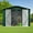 Green, variant on Olurrisa Large 8x6 FT Metal Garden Shed, Brown/Black Outdoor Storage with Apex Roof, Features Hinged Door and Integrated Vents, Spacious Workshop Solution