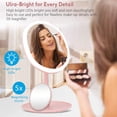 thumbnail image 4 of Elec3 Makeup Vanity Mirror with Lights, 1X/5X Magnification Detachable Mirror Led Vanity Mirror with Touch Screen 90° Adjustable Rotation Tricolor Lighting Mirror, 4 of 8
