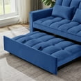 thumbnail image 5 of ARCTICSCORPION Sleeper Sofa Bed,Velvet Convertible Loveseat Sleeper Sofa Couch with Adjustable Backrest,55.2"Loveseat Sofa with Pull-Out Bed and 2 Lumbar Pillows for Living Room Apartment,Blue, 5 of 6
