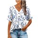 thumbnail image 1 of Camisetas de Cuello en V Mujeres de Moda Y Cómodo Botón Casual V-Cuello Camiseta Suelta Y Elástica No Posicionamiento Impresión Mujer Camisetas Casual, 1 of 6