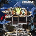 thumbnail image 2 of Juego de bloques de construcción RiceBlock Shark Animal, 687 piezas con soporte, 2 of 9