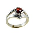 thumbnail image 2 of Navya Craft Garnet Round 925 Sterling Silver Handmade Women Statement Ring, Garnet Jewelry Size 7.5, 2 of 4