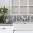 thumbnail image 6 of 6Sheets Waterproof Tiles Stickers Wall Decals 11.81'' x 5.91'' Gray White Mosaic Brick Pattern Peel and Stick Kitchen Backsplash, 6 of 8