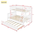 thumbnail image 2 of Harper & Bright Designs Detachable Bunk Bed Twin Over Full with Trundle, Wood Bunk Bed with Ladder and Guardrail, Separate into 2 Beds, White, 2 of 10