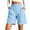 Style-22-Blue, variant on QATAINLAV Long Shorts for Women Cotton Linen Knee Length Plaid Bermuda Shorts Elastic Waist Wide Leg Summer Beach Shorts Hot Pink XXL