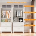 thumbnail image 3 of Jopath Metal Wardrobe Closet,71" Tall Armoire Wardrobe Cabinet 2 Drawers and Hanging Rod,Clothes Storage Organizer Cabinets for Bedroom,Office,Living Room,White, 3 of 8