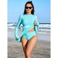 thumbnail image 6 of Sociala Printed Long Sleeve Swim Dress Zipper One Piece Rashguard Built-in Bra Swimsuit, 6 of 7