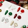 thumbnail image 3 of Gellen Gel Nail Polish Set, 6 Colors White Green Glitter Gold Silver Red Glitter Red Gel Polish Set Nail Art Gifts for Women, 3 of 8