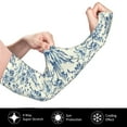 thumbnail image 3 of Daiia Vintage Blue Floral UV Sun Protection Arm Sleeves - Cooling Compression Arm Sleeve - Sports & UV Arm Sleeves for Men & Women, 3 of 8