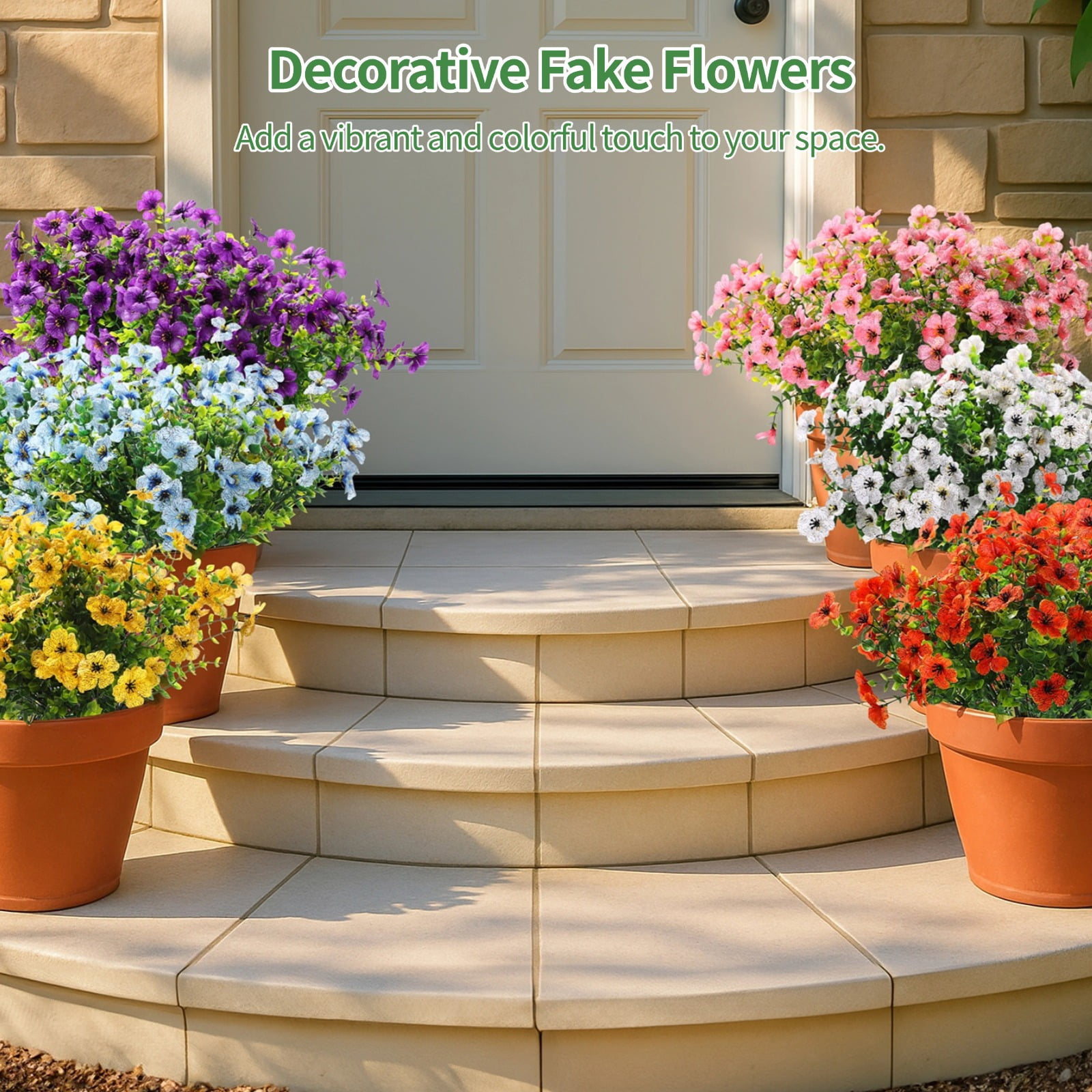 36 Bundles Artificial Flowers, Faux Violet Flower Bundles, Multi-Color Flower Arrangement, Realistic Decorative Fake Flowers for Home, Garden, Porch, Window Decoration, 9 Colors