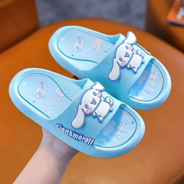 Sanrio-Zapatillas antideslizantes para niños y niñas, chanclas geniales para el Hogar, baño interior, producto único, Kt Cat Black arrocera, Verano