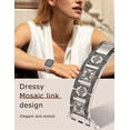 thumbnail image 4 of TOYOUTHS Compatible with Apple Watch Band for Women 42/41/40/38/44/45/46/49mm, Mosaic Style Stainless Steel Bracelet Strapfor iWatch Ultra Series 10 9 8 7 6 5 4 3 SE, 4 of 6