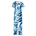 thumbnail image 4 of BiZtdJrK Womens Leaf Print Scrub Tops and Pants 2 Piece Outfits Casual V Neck Short Sleeve Tshirts Matching Wide Leg Trousers Nursing Uniform Sets Sale of The Day Prime Today Multicolor XL, 4 of 6