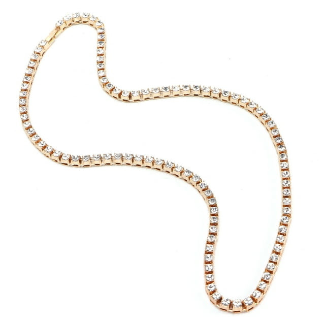 Tennis Chain, Zirconia Choker Rhinestone Necklace Zirconia Chain Alloy For Anniversary