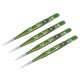 thumbnail image 1 of Precisión Recta Punta Pinza Inoxidable Acero Multifuncional Verde con Flor Estampado 4uds Unique Bargains pinzas industriales, 1 of 5