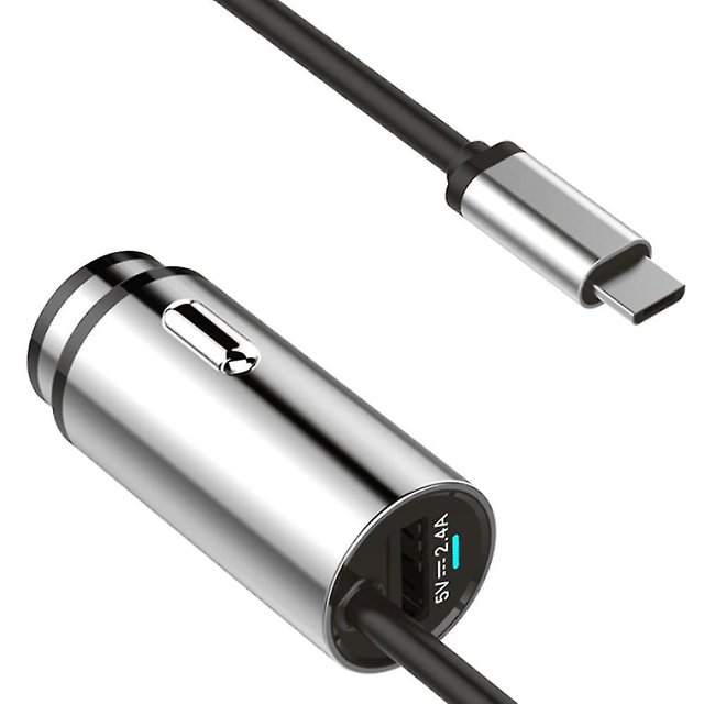 Cargador de coche tipo C-2.4a, cargador de coche Lightning, cargador de coche Power Drive con cable certificado