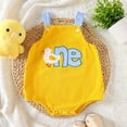 thumbnail image 2 of CAICJ98 Baby Boy Girl One Lucky Duck Birthday Outfit Summer Sleeveless First Birthday Overalls Mallard Duck Romper Plaid Bodysuit Hunting Clothes (Yellow,12-18 Months), 2 of 7