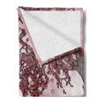 thumbnail image 2 of Poppy Flower Soft Flannel Fleece Throw Blanket, Dream Garden with Poppies Full Moon Floral Tree Branches Fairy Tale Paradise, Cozy Plush for Indoor and Outdoor Use, 50" x 70", Mauve Red, by Ambesonne, 2 of 5