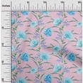 thumbnail image 1 of oneOone Polyester Lycra Fabric Watercolor Leaves & Peony Floral Decor Fabric Printed BTY 56 Inch Wide, 1 of 4