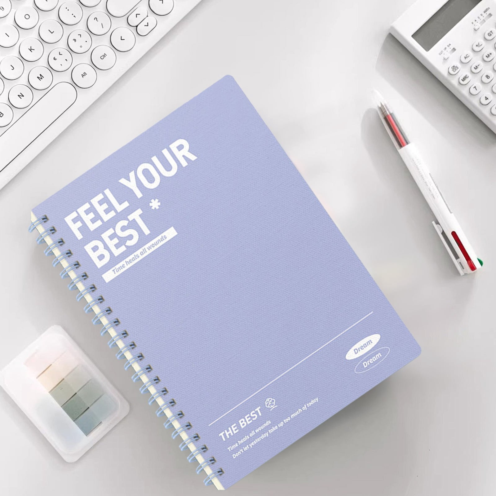 HBBKVI 2 Pack Notebook, A5 Horizontal Thickened Coil Notebook Excerpt Colorful Plastic Cover Notebook Quality Writing Paper No Additive