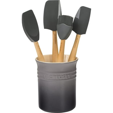 

YhbSmt Silicone Craft Series Utensil Set with Stoneware Crock 5 pc. Oyster